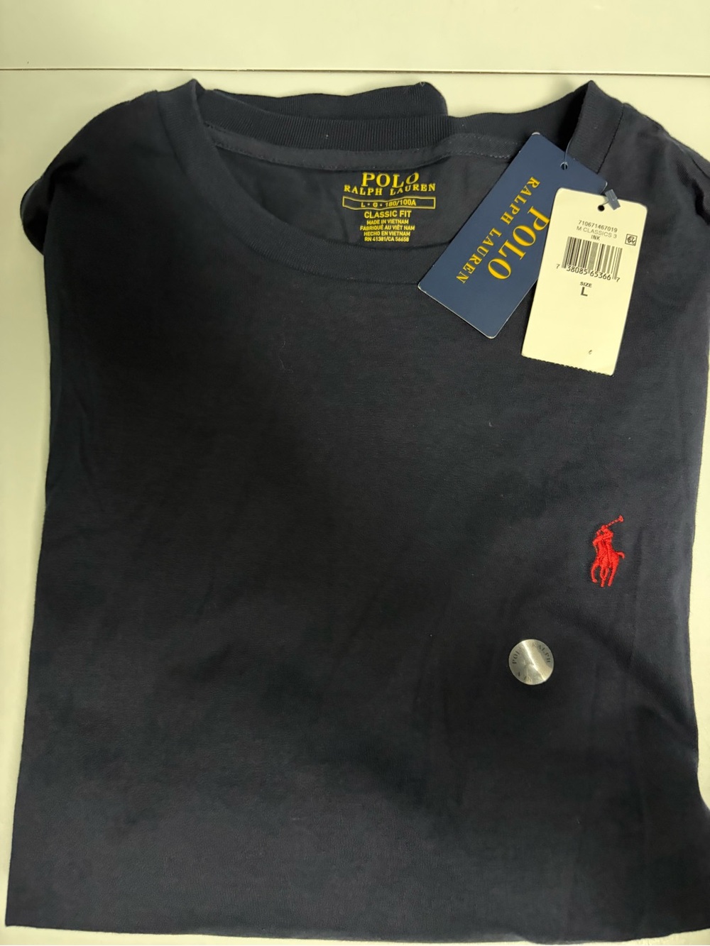 Polo by Ralph Lauren Navy Short Sleeve Crewneck Tee with Red Pony
